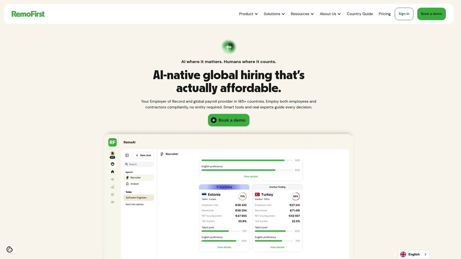Remofirst global employment platform homepage