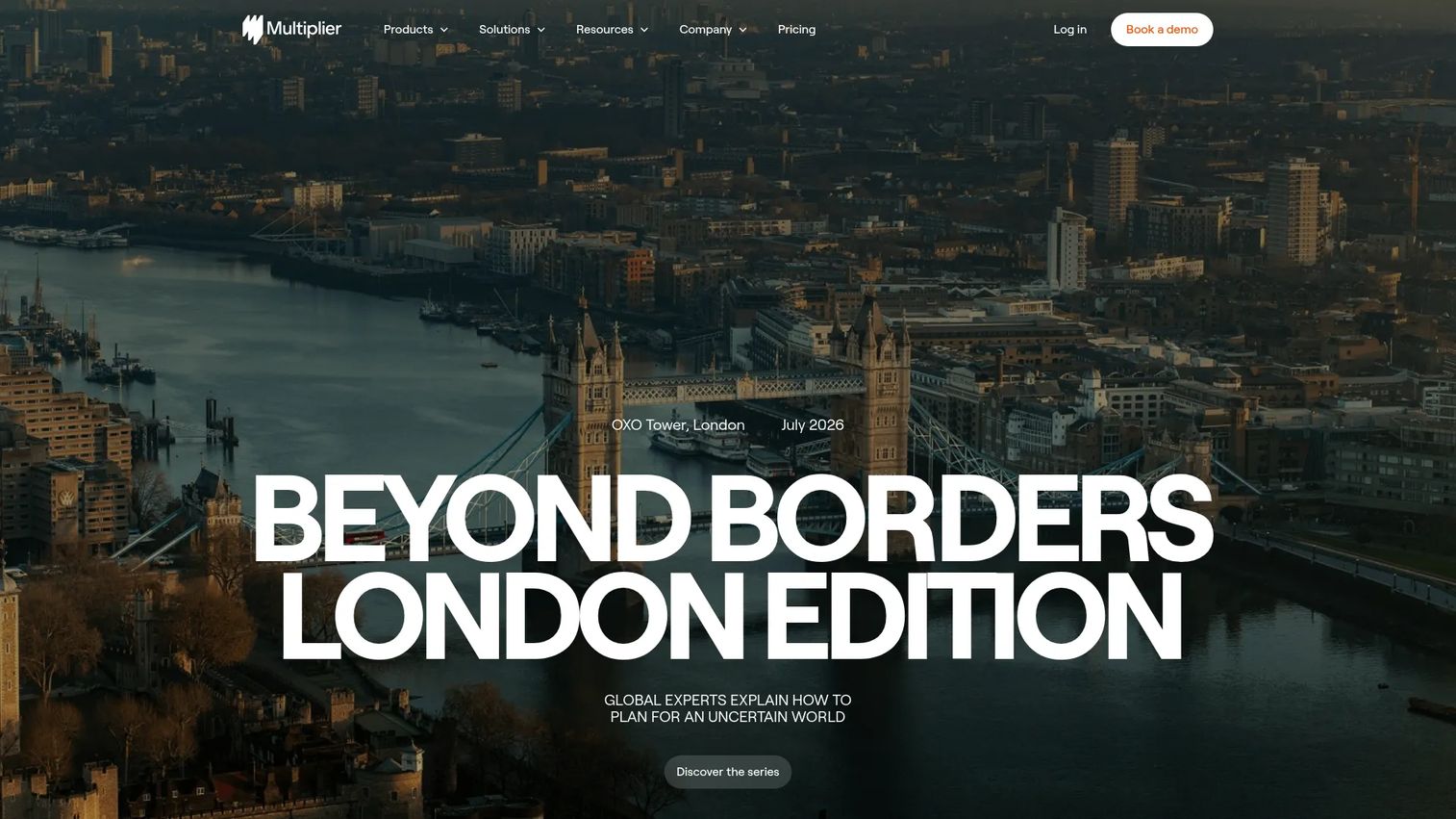 Multiplier global employment platform homepage