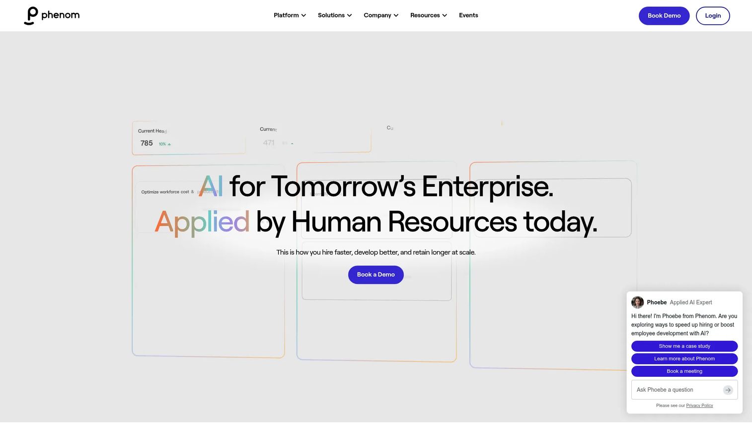 Phenom talent experience platform homepage