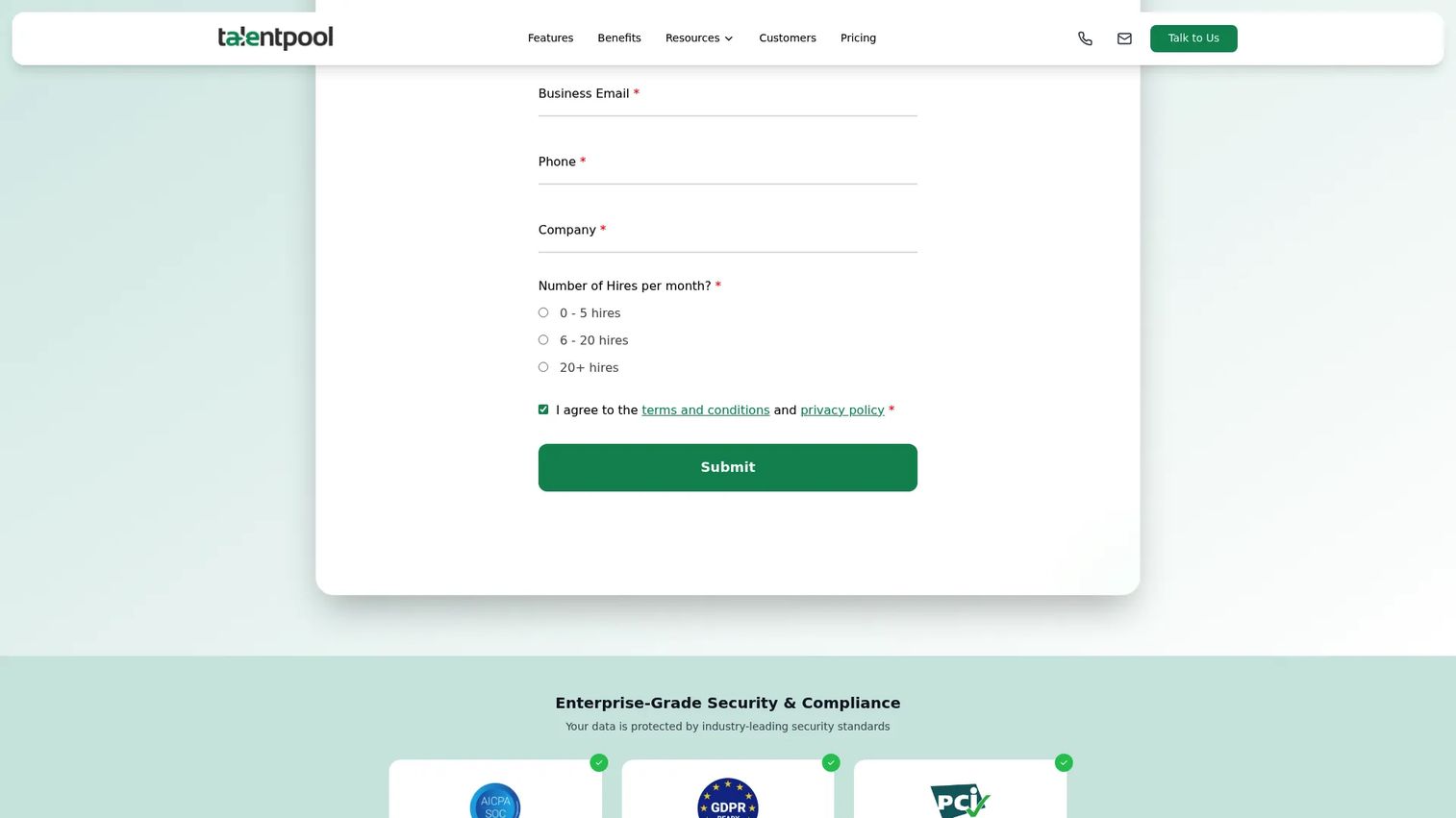Talentpool AI recruitment platform homepage