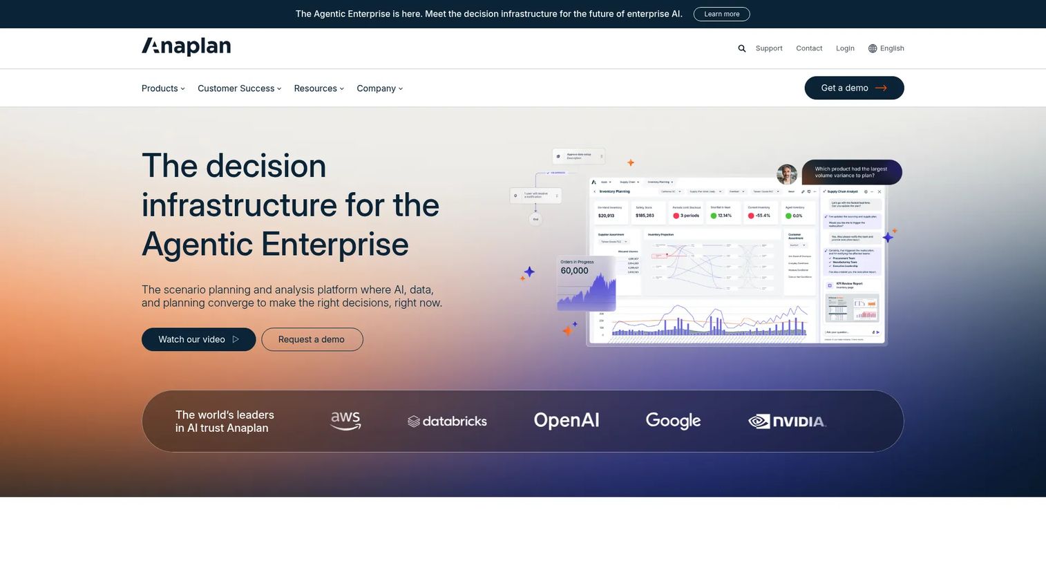 Anaplan connected planning platform homepage