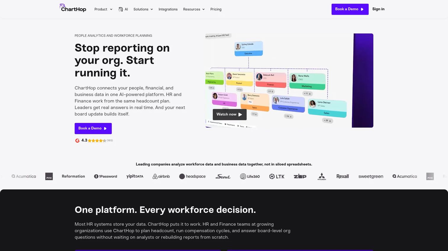 ChartHop people operations and headcount planning platform