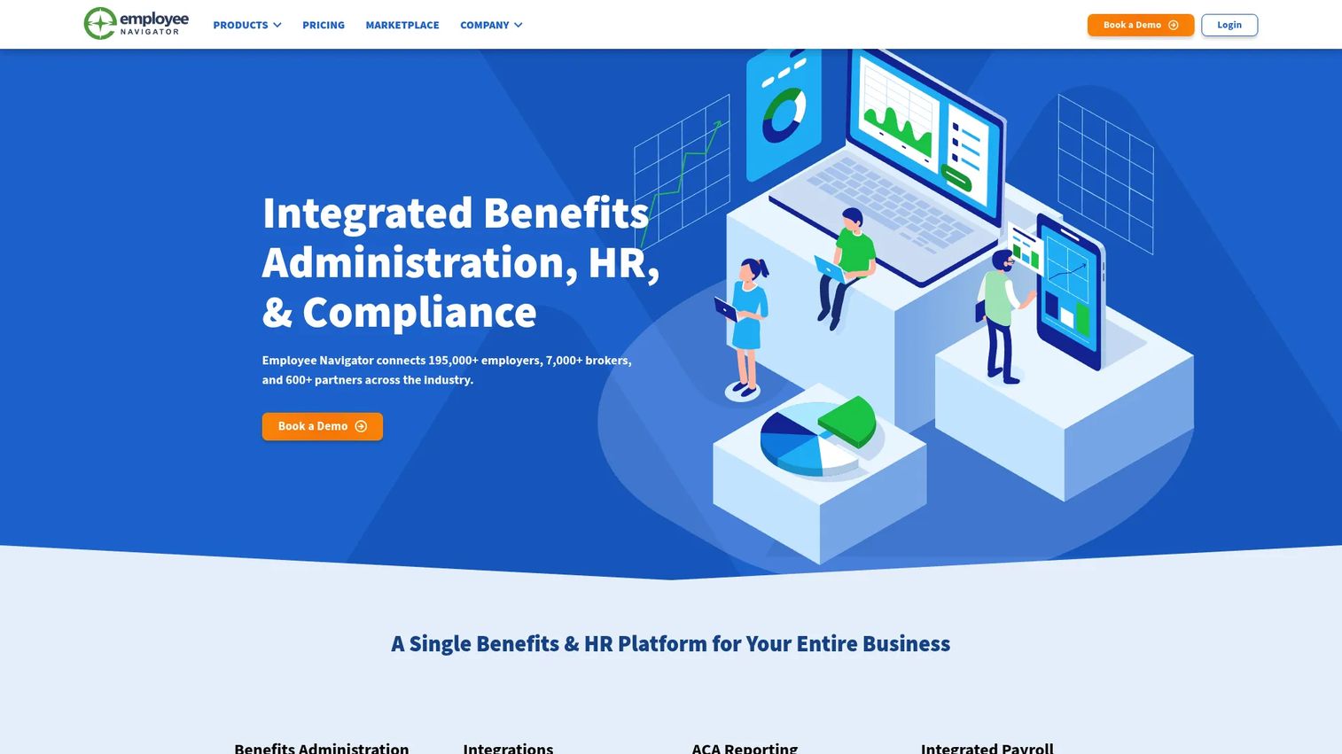 Employee Navigator benefits and HR software homepage