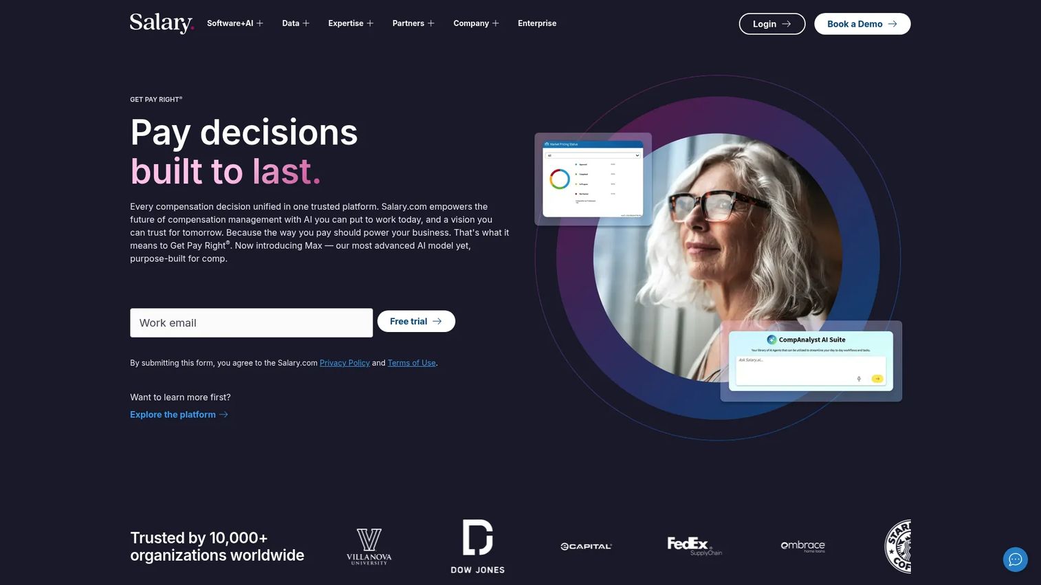 CompAnalyst by Salary.com compensation platform homepage