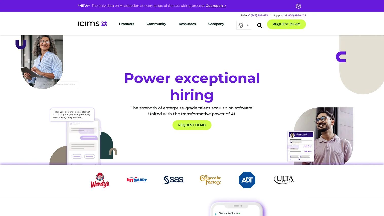 iCIMS enterprise recruiting platform homepage
