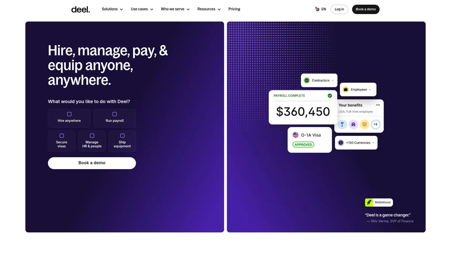 Deel global HR and payroll platform