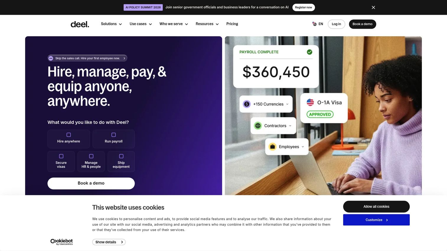 Deel homepage