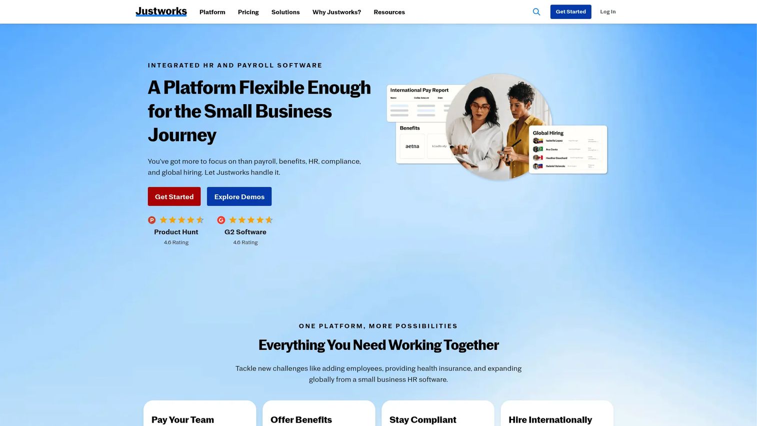 Justworks homepage