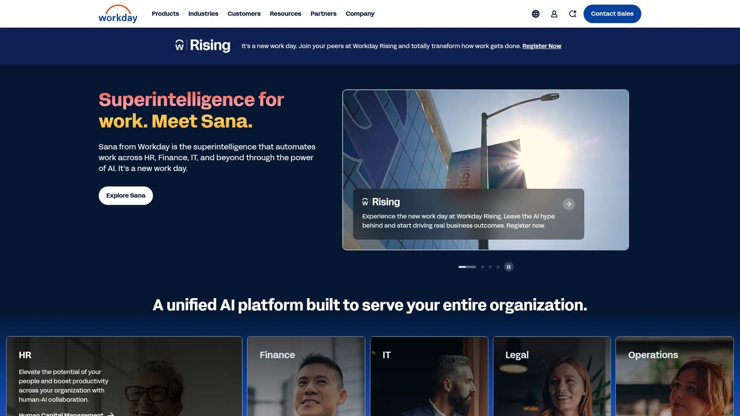 Workday Workforce Management platform homepage