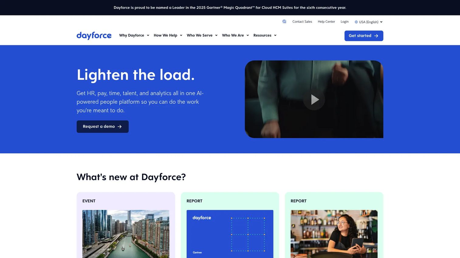 Dayforce absence and workforce management platform homepage