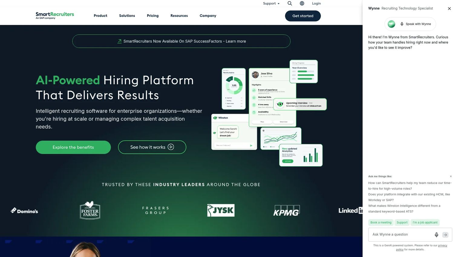 SmartRecruiters enterprise recruiting platform homepage