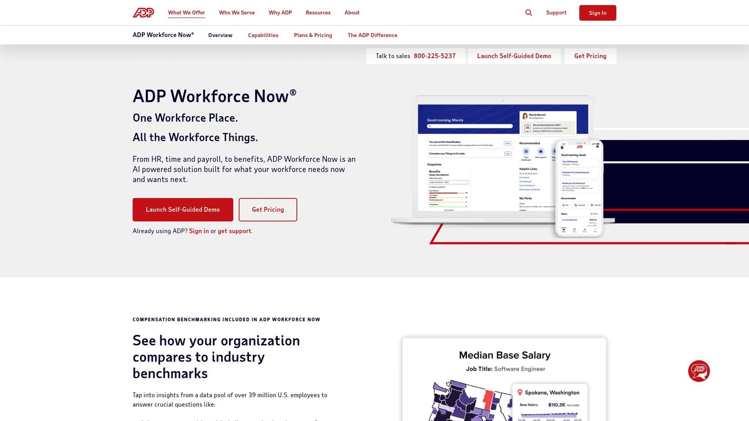 ADP Workforce Now product screenshot