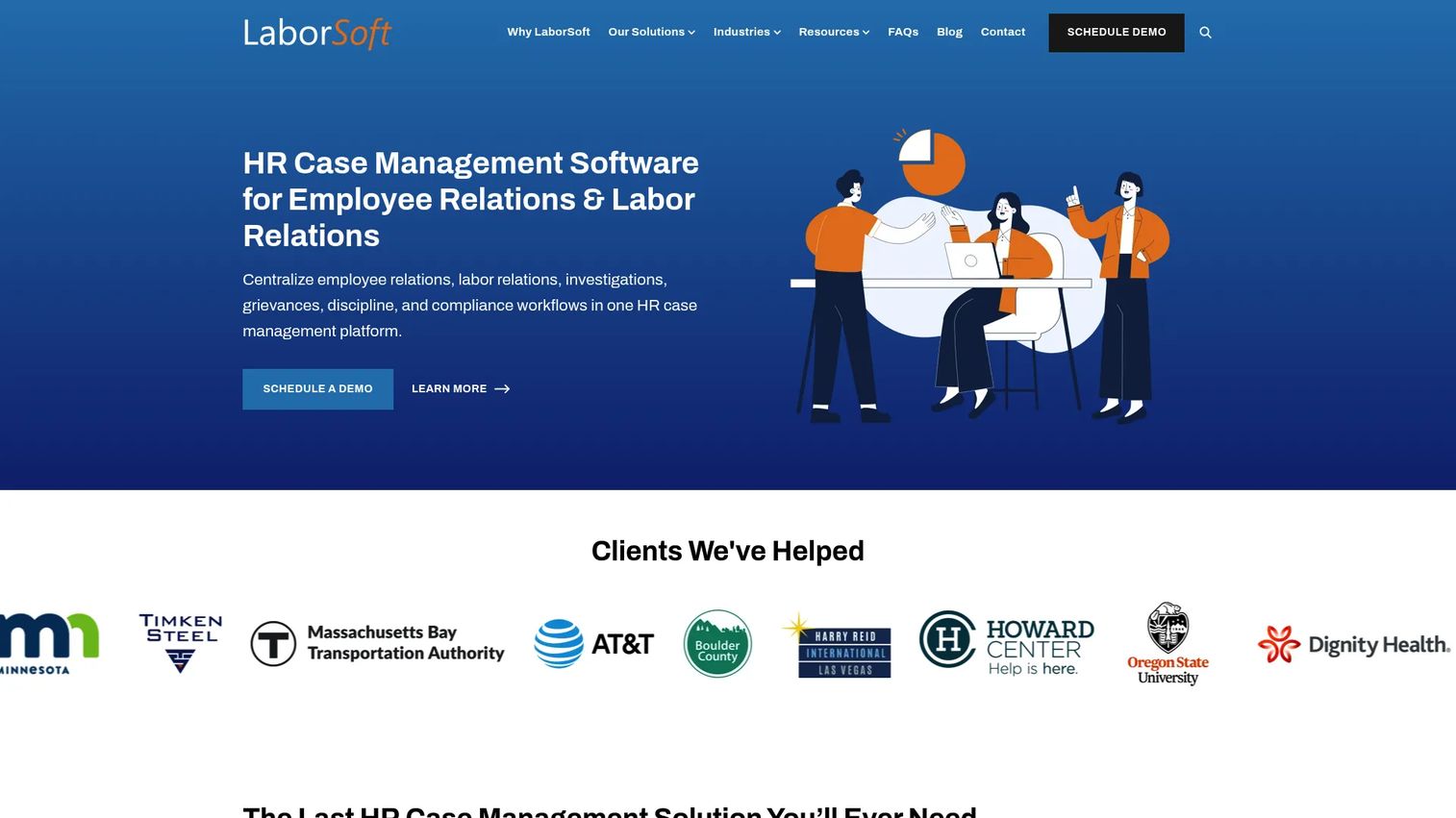 LaborSoft employee and labor relations case management homepage
