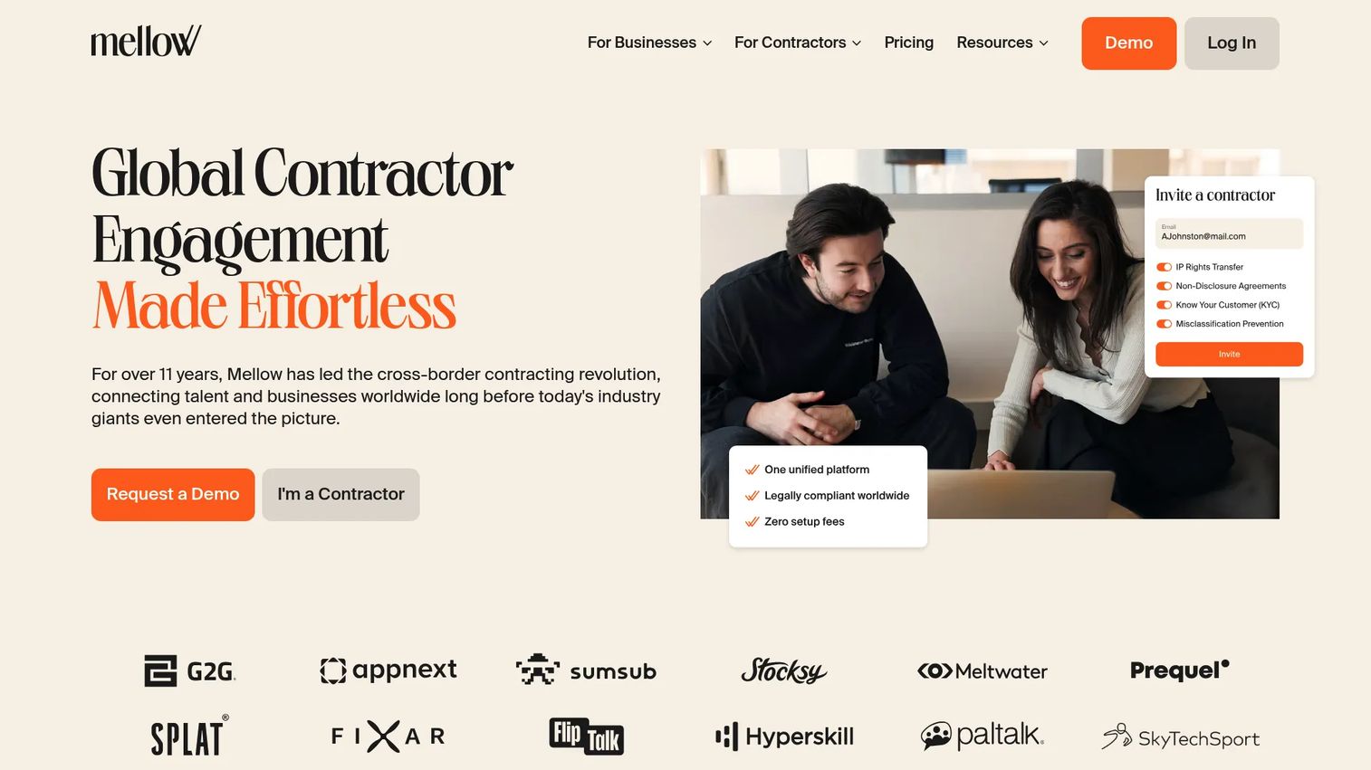 Mellow global contractor management and contractor-of-record platform
