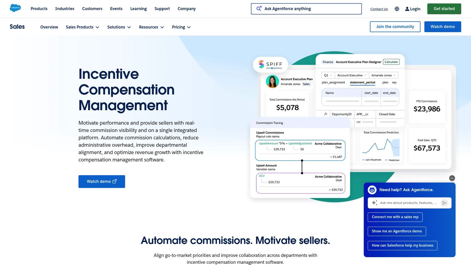 Salesforce Spiff incentive compensation management