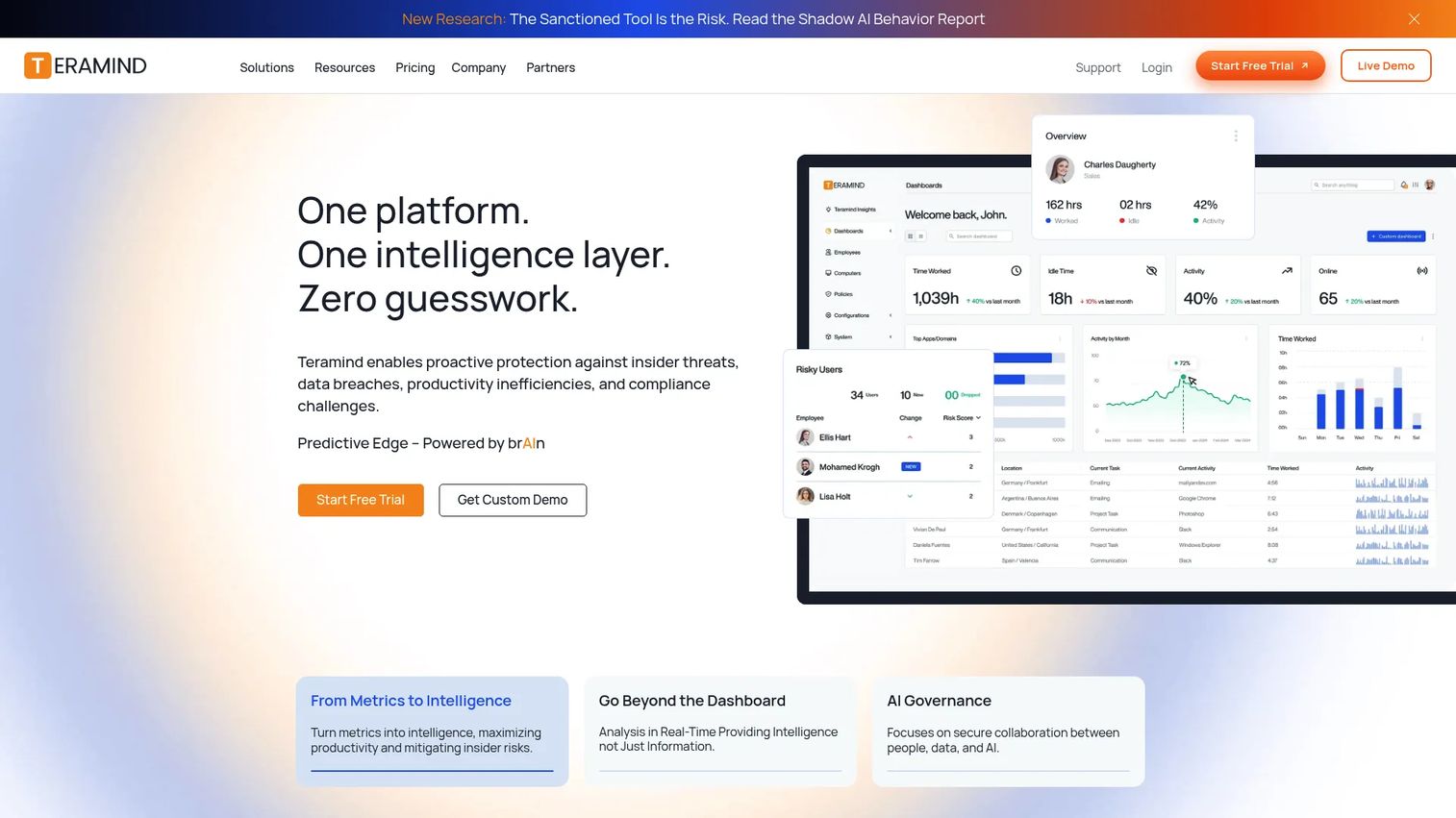 Teramind insider risk, DLP, and employee monitoring platform