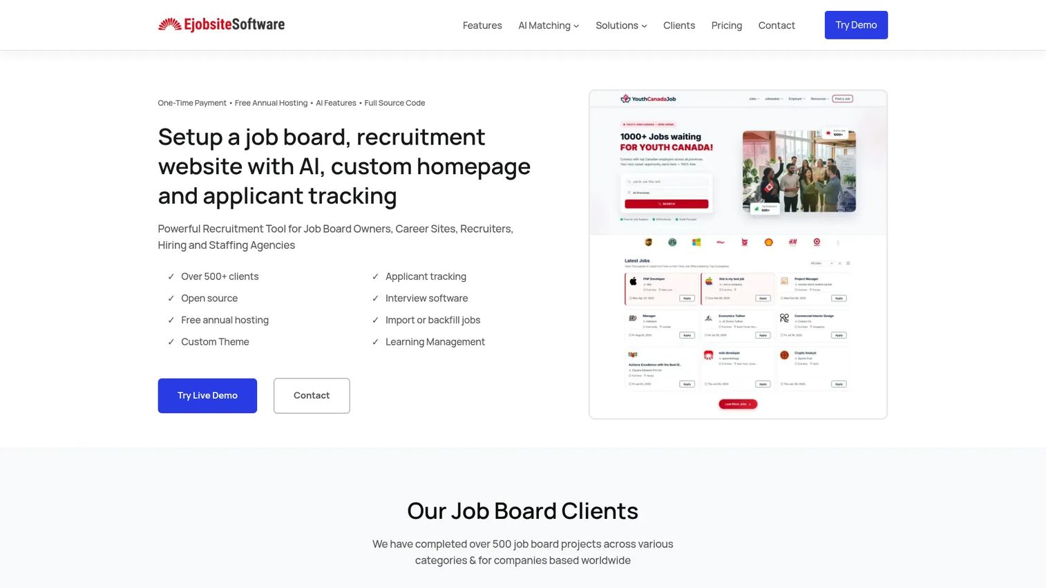 eJobSiteSoftware job board software homepage