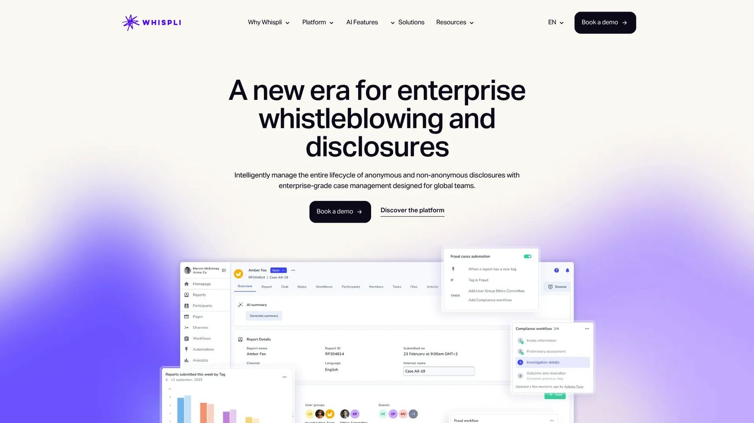Whispli homepage