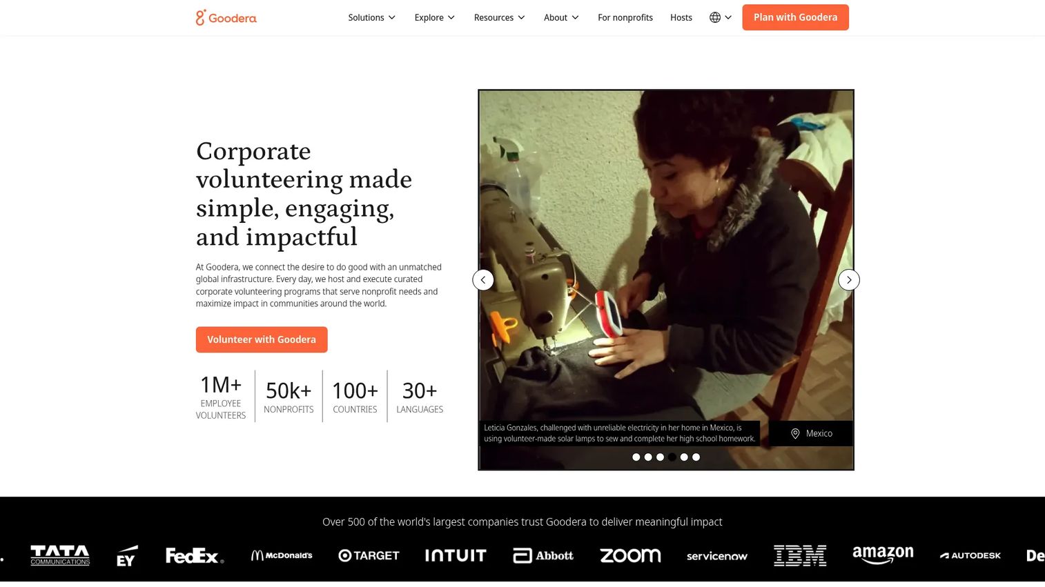 Goodera curated corporate volunteering experiences platform