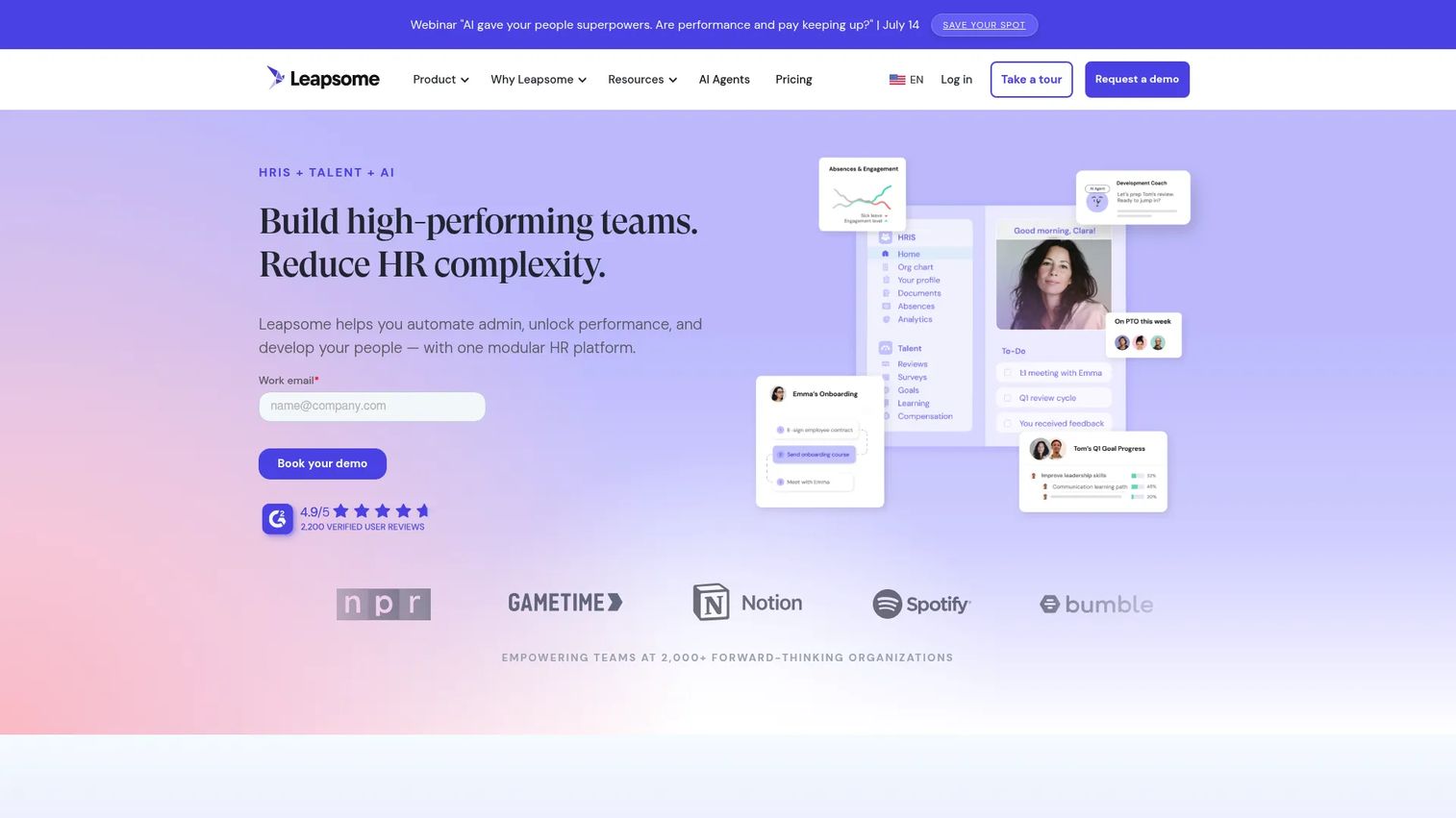 Leapsome people development platform