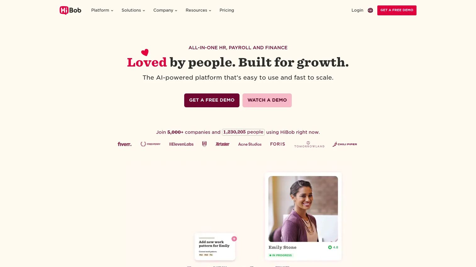 HiBob Bob HR platform