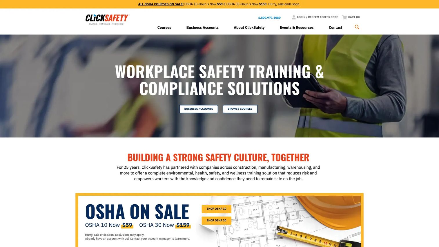 ClickSafety online OSHA safety training course catalog