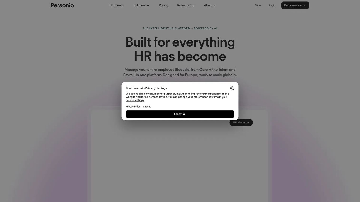Personio European HR platform