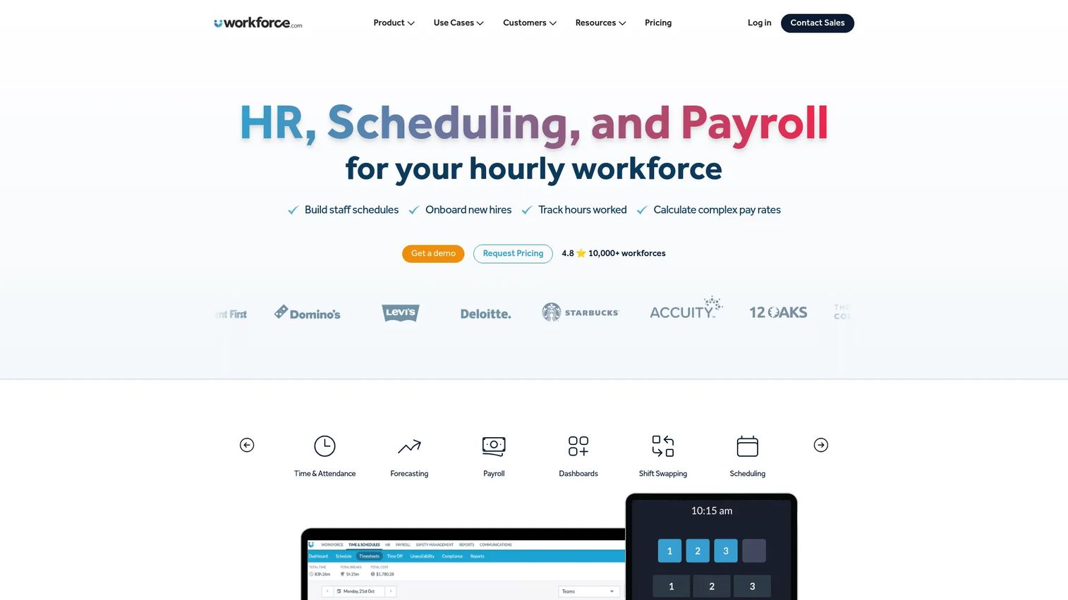 Workforce.com labor management software homepage