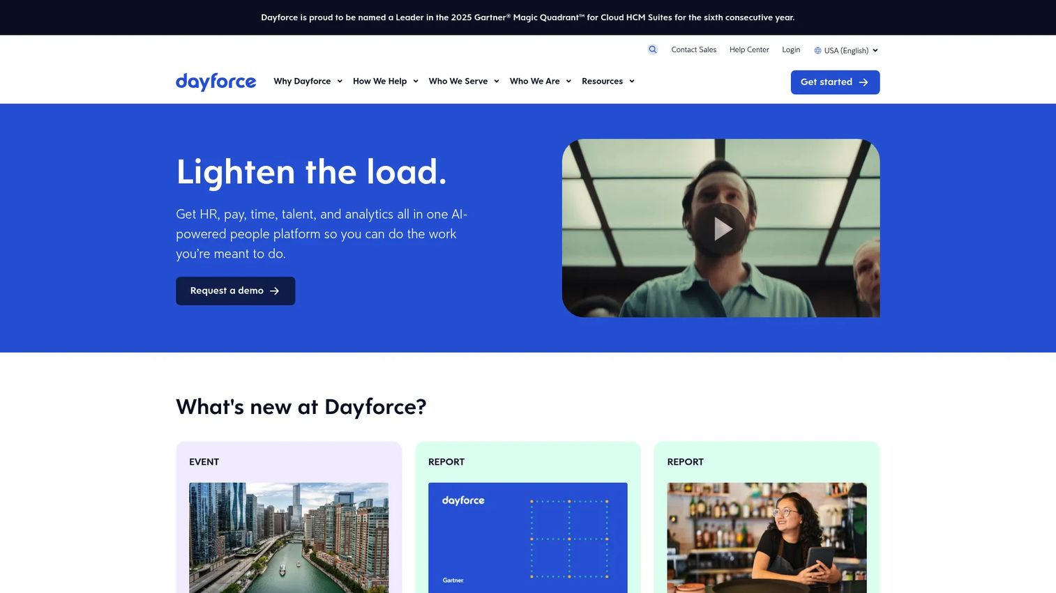 Dayforce HCM and workforce management homepage