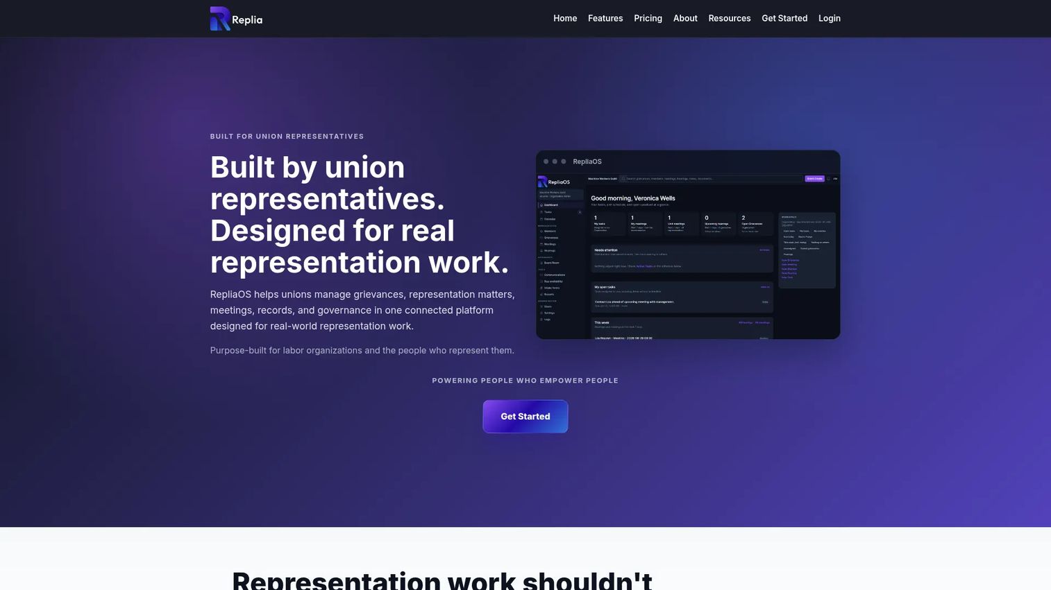 RepliaOS union operations platform