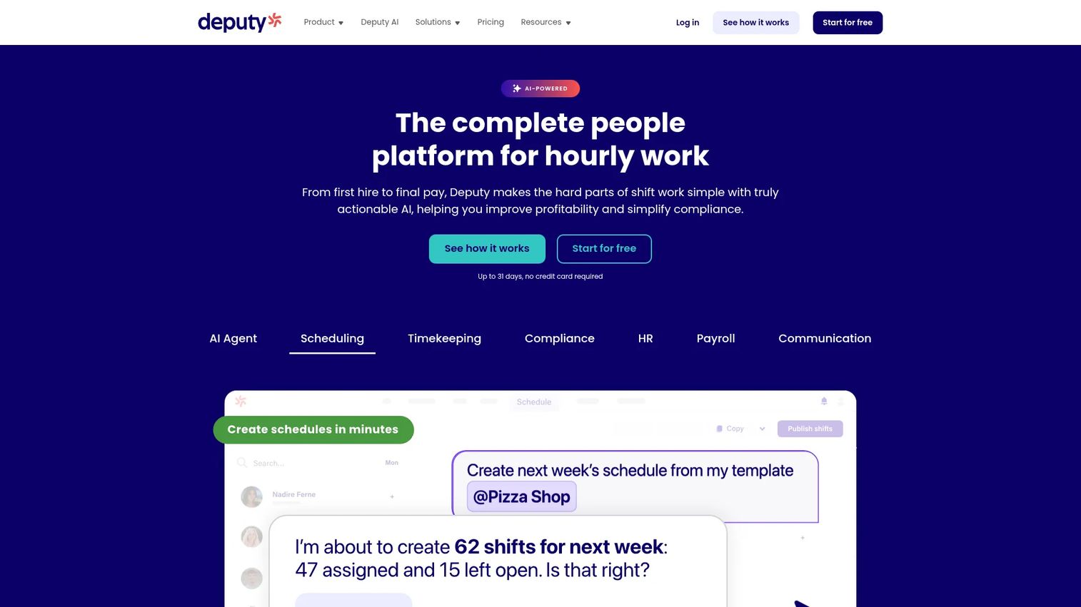 Deputy scheduling and compliance software