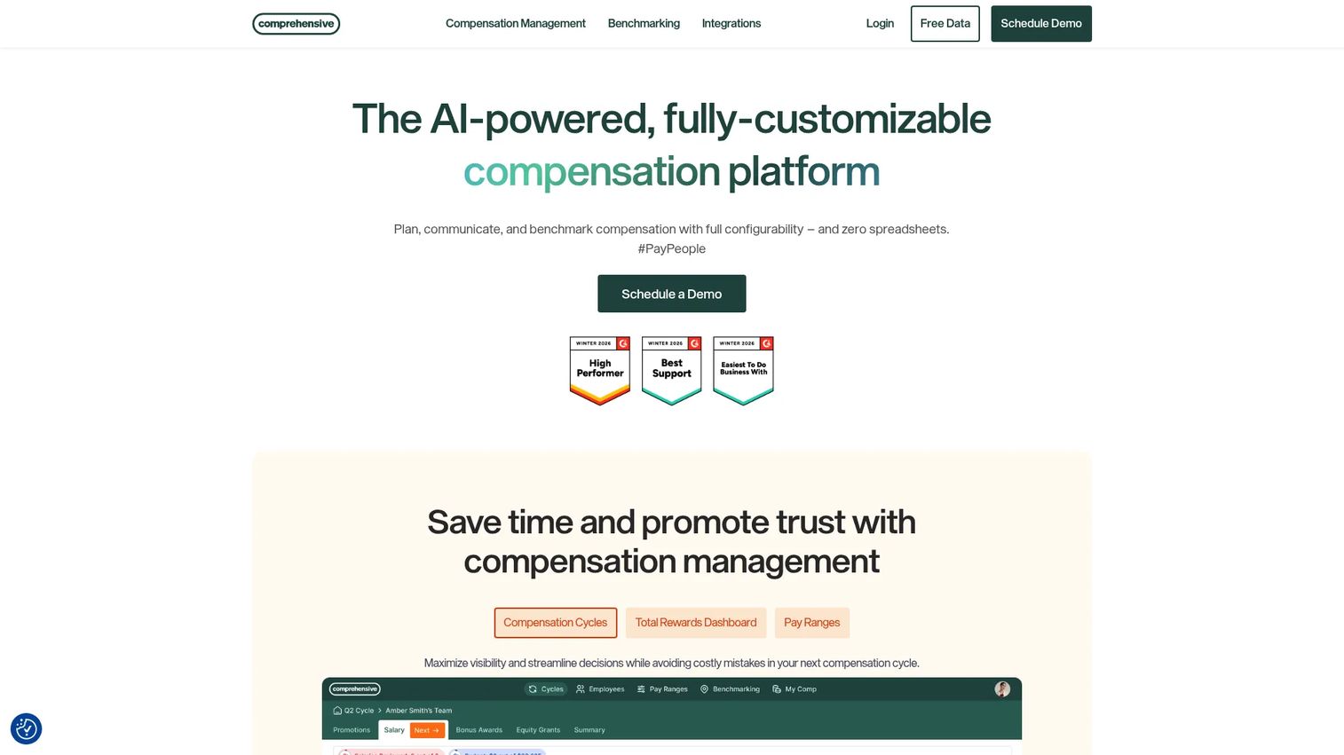 Comprehensive compensation management platform