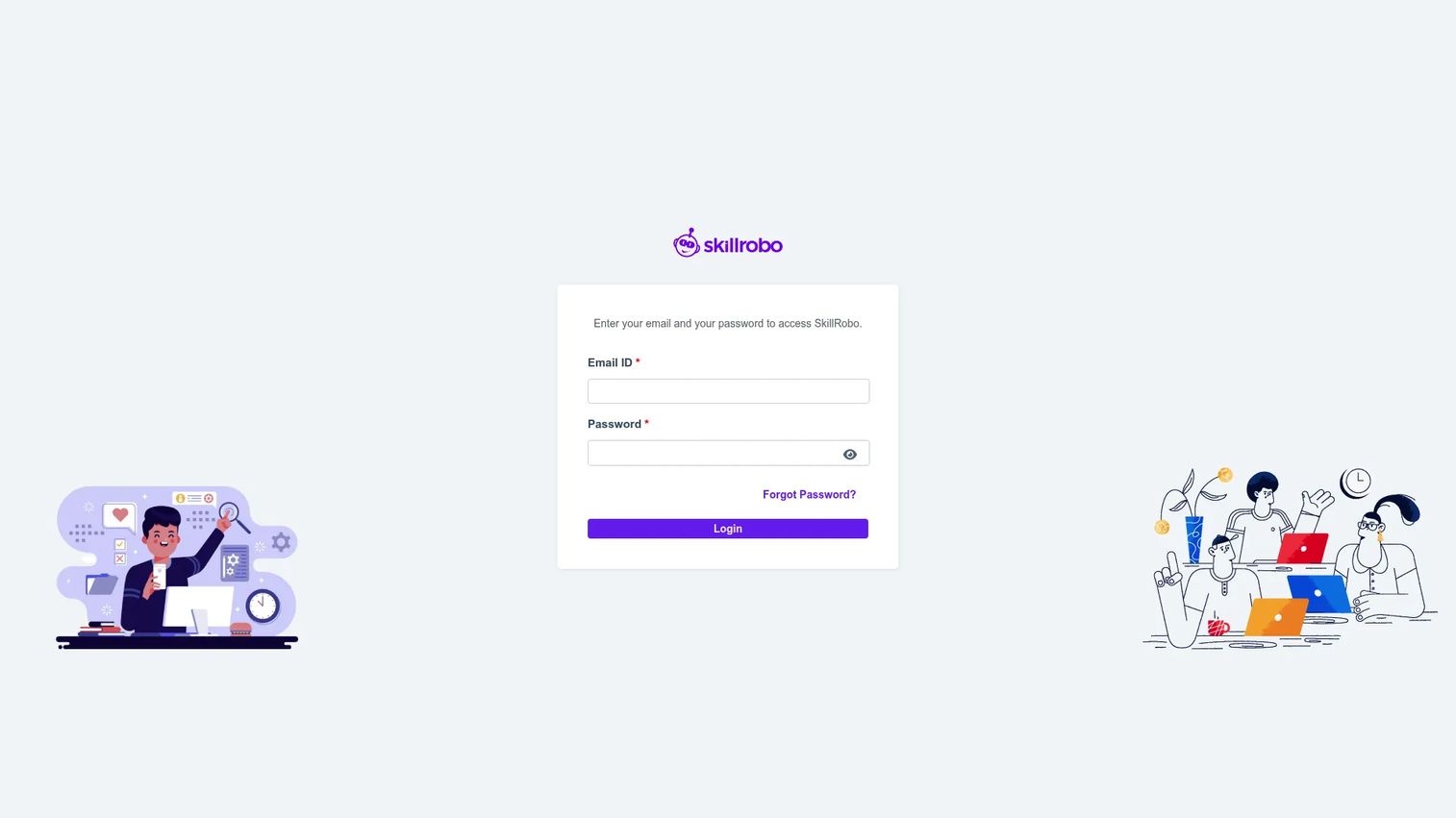 Skillrobo pre-employment skills assessment platform homepage