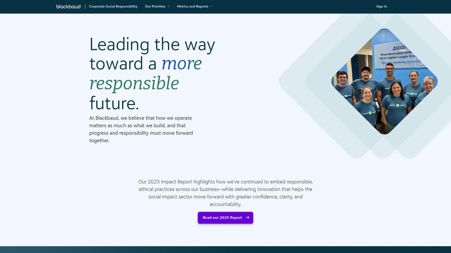 CSRconnect by Blackbaud homepage
