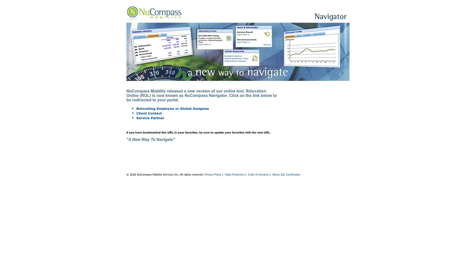 NuCompass Mobility relocation platform homepage
