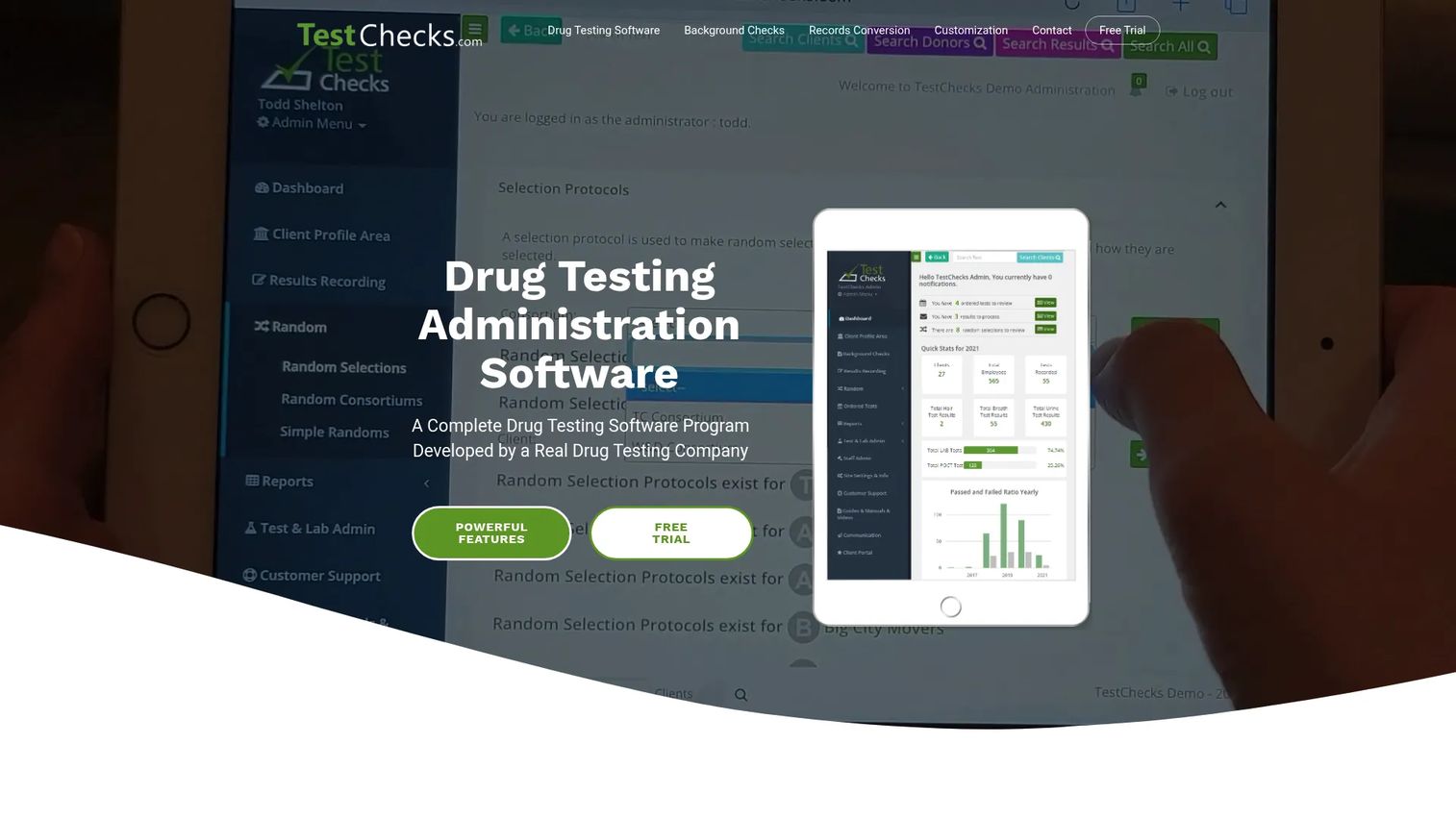 TestChecks drug testing administration software