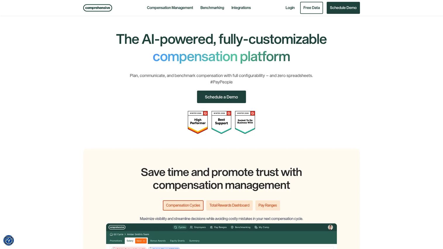 Comprehensive compensation management platform