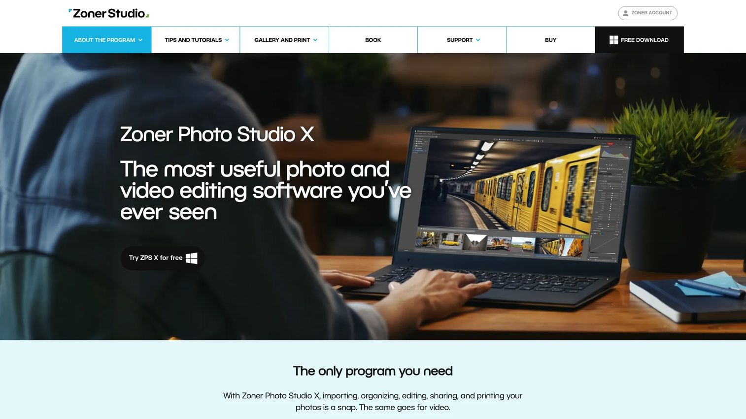 Zoner Photo Studio X interface