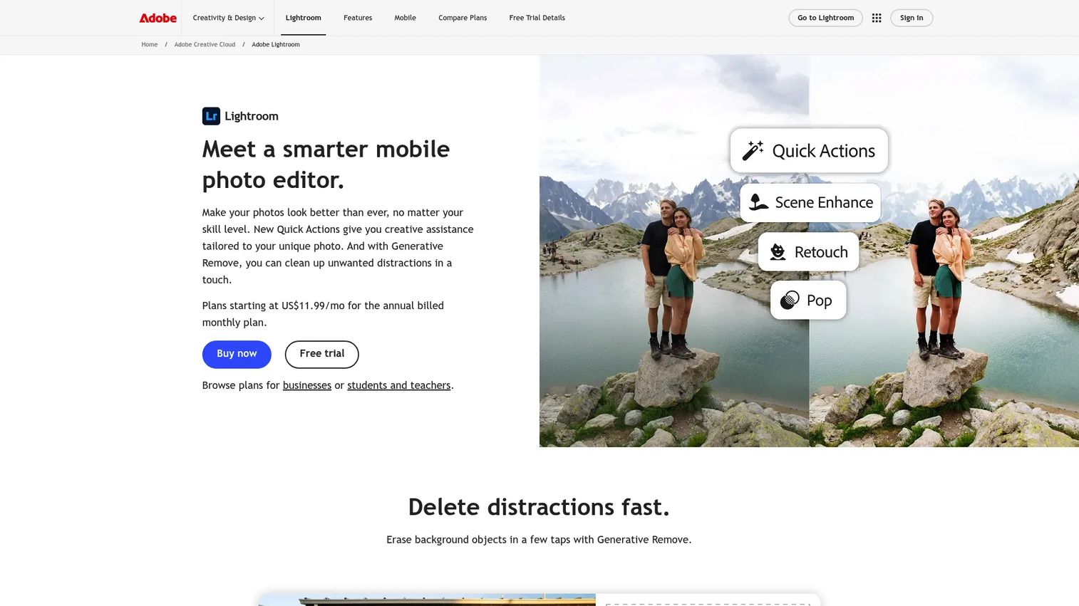 Adobe Lightroom photo editing and organization interface