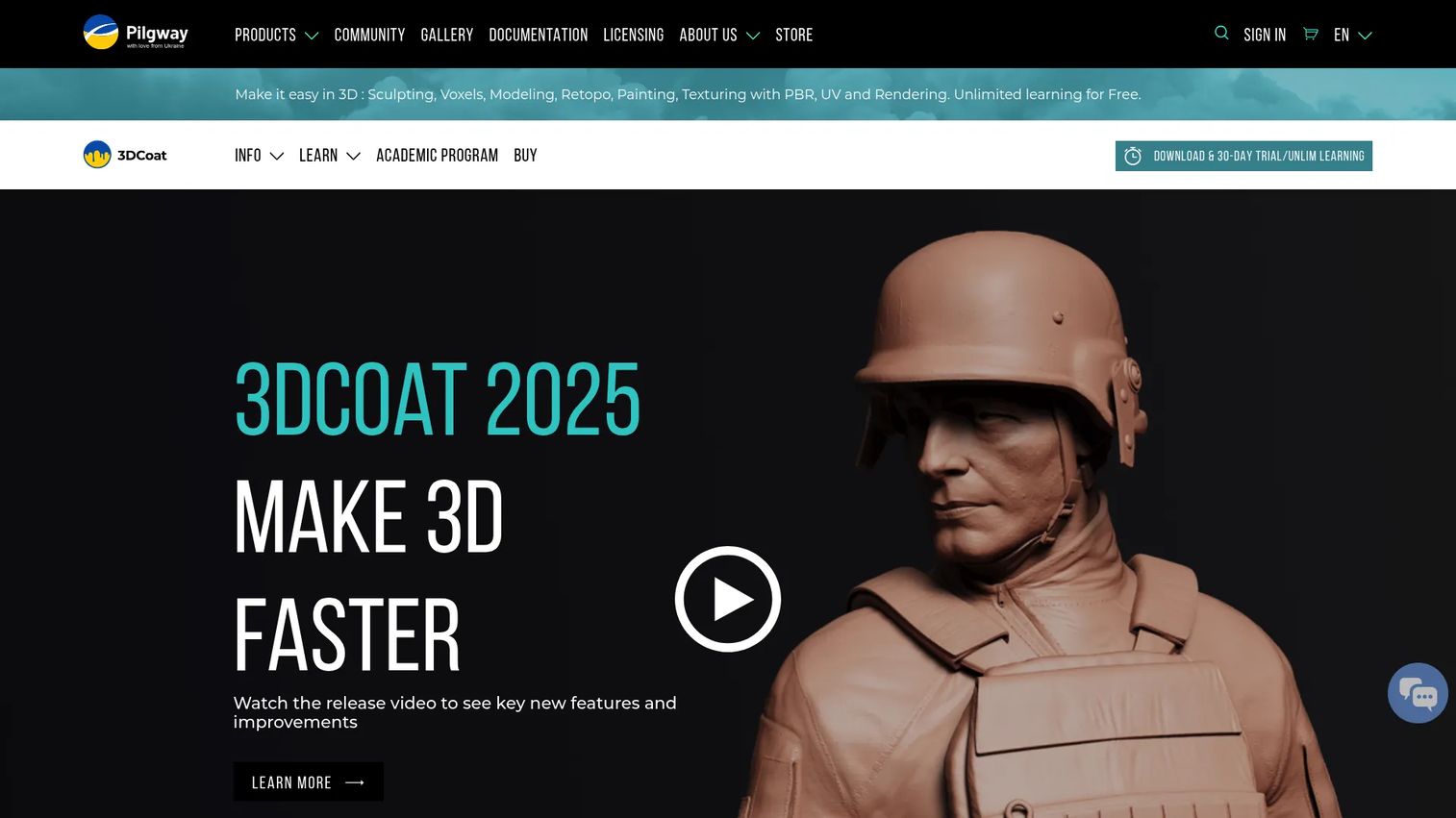 3DCoat 3D sculpting and texturing interface