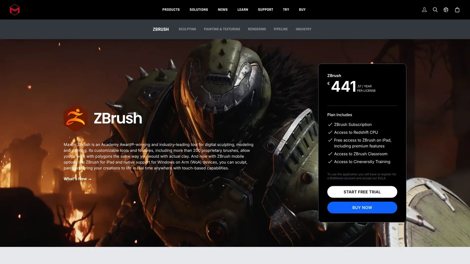 ZBrush digital sculpting interface