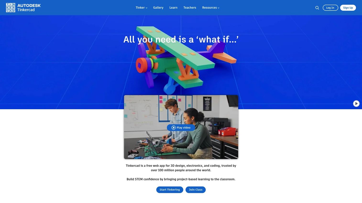 Tinkercad browser-based 3D design interface