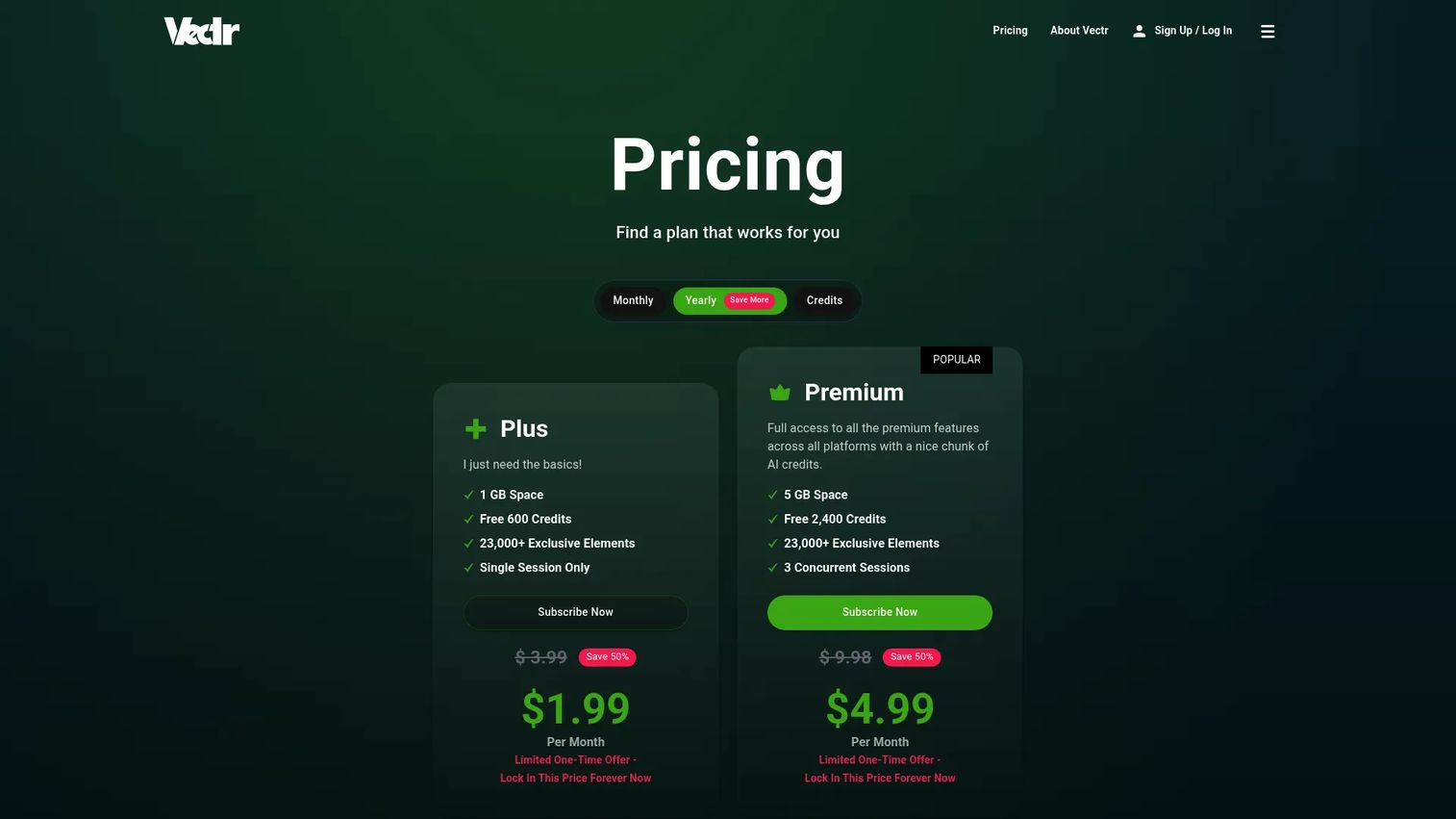 Vectr vector graphics software homepage