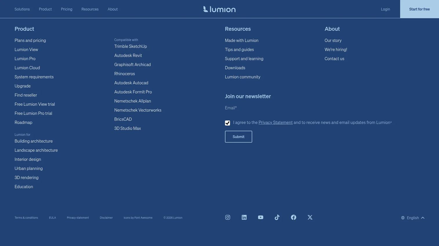 Lumion architectural visualization software interface