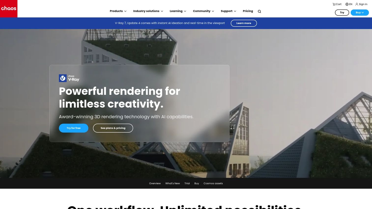 V-Ray rendering software by Chaos interface