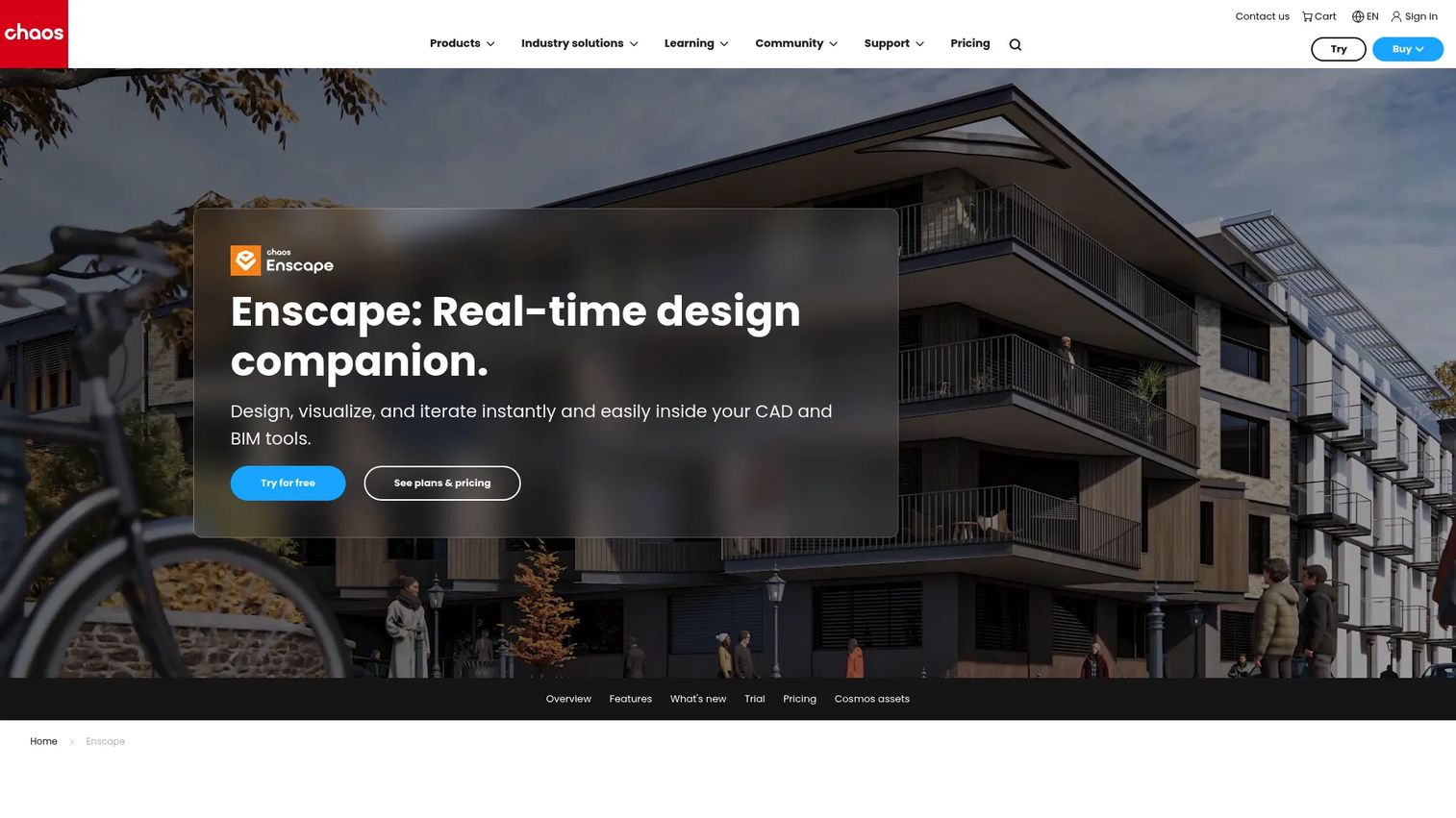 Enscape real-time rendering plugin interface