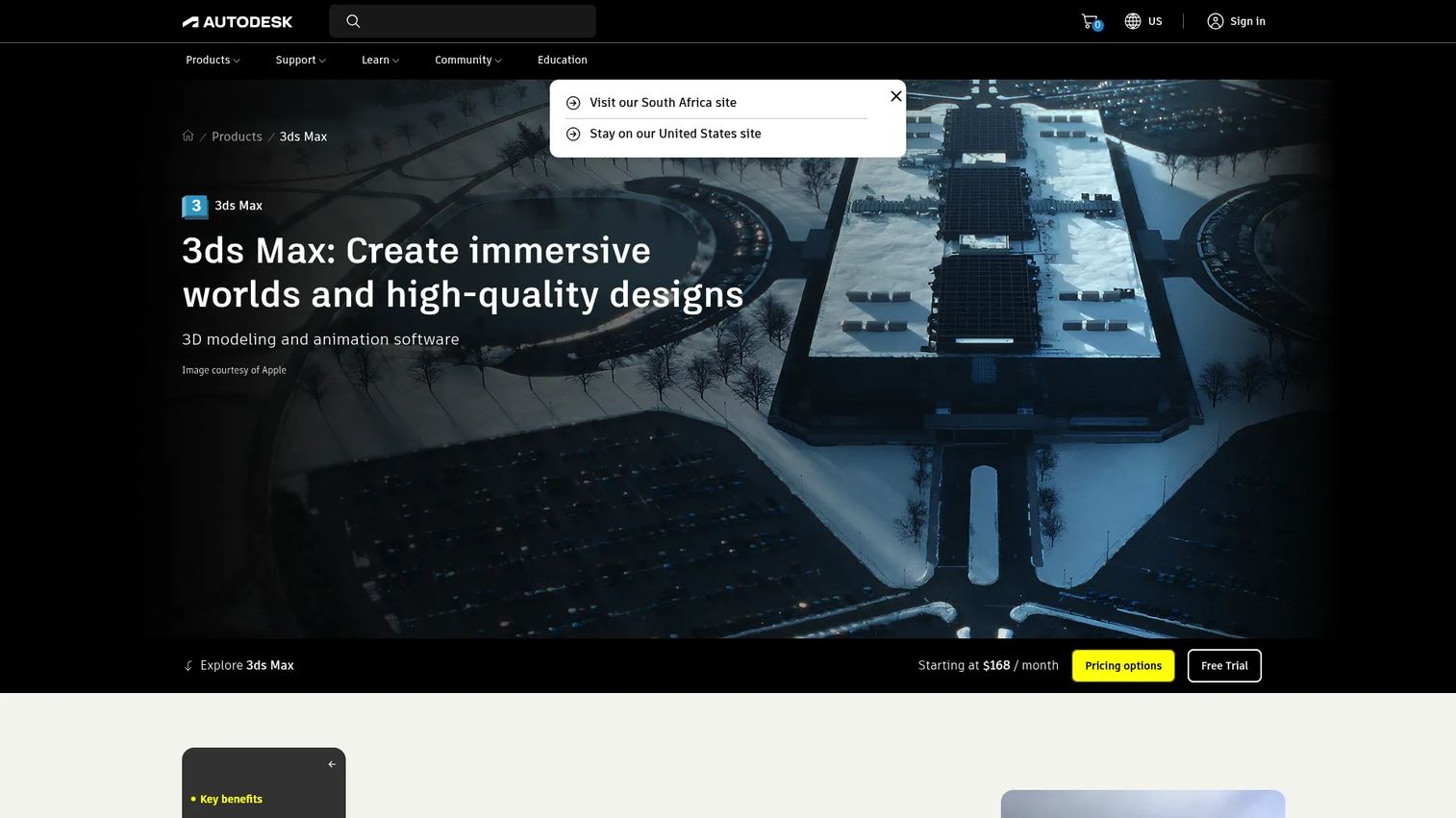 Autodesk 3ds Max modeling and rendering software interface