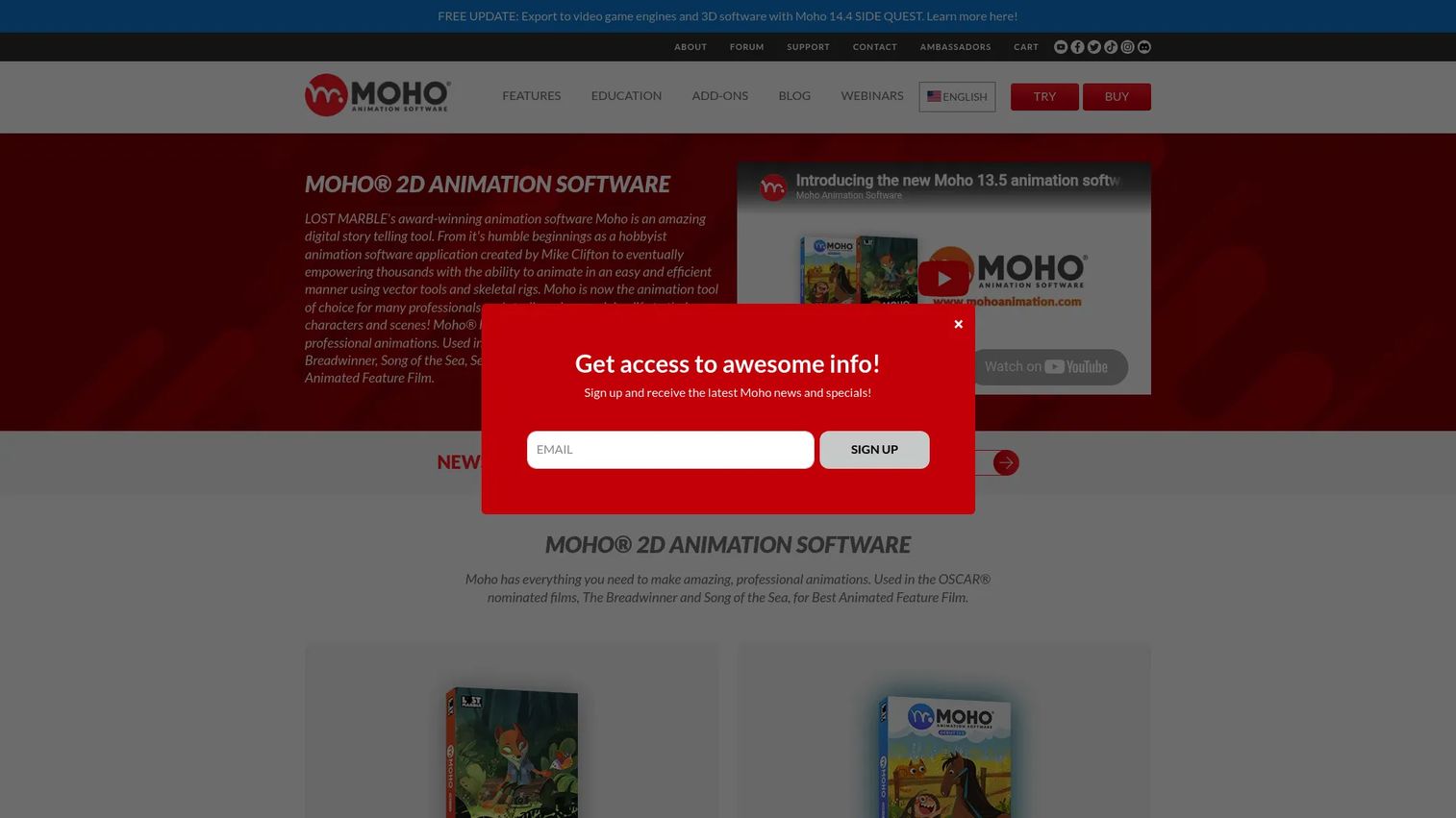 Moho 2D animation software interface
