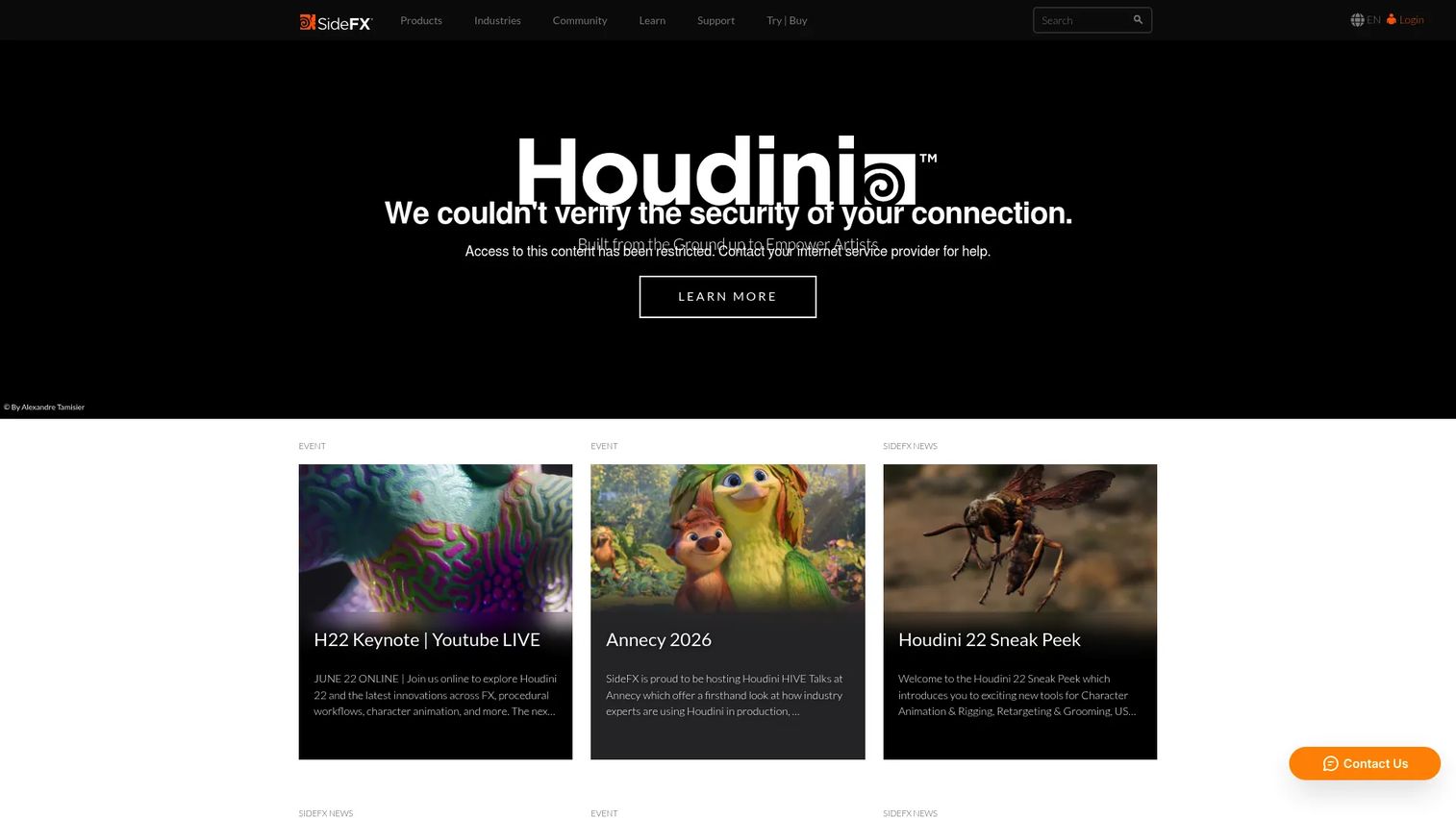 Houdini procedural motion graphics software interface