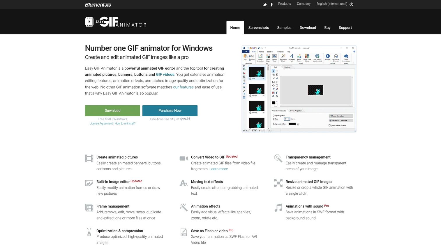 Easy GIF Animator desktop software interface